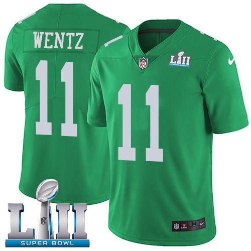 Men Philadelphia Eagles #11 Wentz Dark green Limited 2018 Super Bowl NFL Jerseys->youth nfl jersey->Youth Jersey